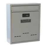 Maxbell Large Wall Mount Mailbox W/Code Lock Postbox Rainproof Iron Large Capacity Grey