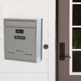 Maxbell Large Wall Mount Mailbox W/Code Lock Postbox Rainproof Iron Large Capacity Grey