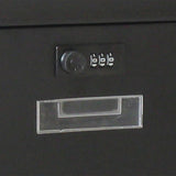 Maxbell Large Wall Mount Mailbox W/Code Lock Postbox Rainproof Iron Large Capacity Black