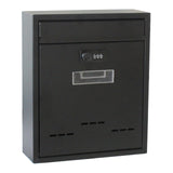 Maxbell Large Wall Mount Mailbox W/Code Lock Postbox Rainproof Iron Large Capacity Black