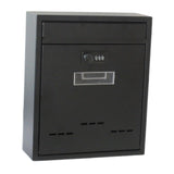 Maxbell Large Wall Mount Mailbox W/Code Lock Postbox Rainproof Iron Large Capacity Black