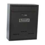 Maxbell Large Wall Mount Mailbox W/Code Lock Postbox Rainproof Iron Large Capacity Black