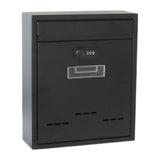 Maxbell Large Wall Mount Mailbox W/Code Lock Postbox Rainproof Iron Large Capacity Black