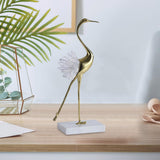 Brass Crane Statue Modern Figurine Sculpture for Home Porch Shelves Style D