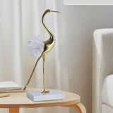 Brass Crane Statue Modern Figurine Sculpture for Home Porch Shelves Style D