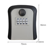 Outdoor Key Storage Lock Box 4 Digit Wall Mounted for Garden Indoor Home Gray
