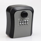 Outdoor Key Storage Lock Box 4 Digit Wall Mounted for Garden Indoor Home Gray