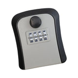 Outdoor Key Storage Lock Box 4 Digit Wall Mounted for Garden Indoor Home Gray