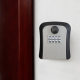 Outdoor Key Storage Lock Box 4 Digit Wall Mounted for Garden Indoor Home Gray