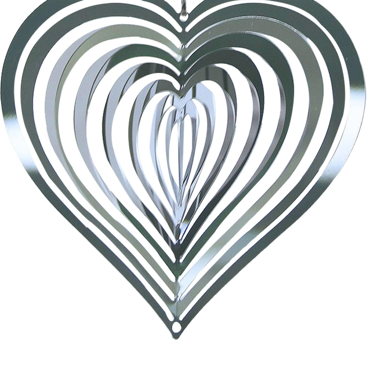 Maxbell Maxbell 3D Wind Spinner Sculpture Balcony Garden Decoration Silver 10cm