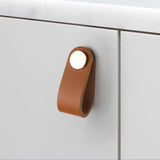 Maxbell 6x Kitchen Furniture Handle Leather for Kitchen Toolbox Wardrobe brown