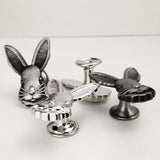 Maxbell Rabbit Knob Single Hole Handle with Screw for Kitchen Cabinet Dresser Closet Silver