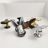 Maxbell Rabbit Knob Single Hole Handle with Screw for Kitchen Cabinet Dresser Closet Silver