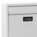 Maxbell Retro Style Wall Mount Mailbox with Lock Iron Postbox Drop Box Letterbox White