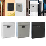 Maxbell Retro Style Wall Mount Mailbox with Lock Iron Postbox Drop Box Letterbox White
