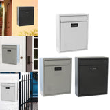Maxbell Retro Style Wall Mount Mailbox with Lock Iron Postbox Drop Box Letterbox White