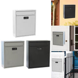 Maxbell Retro Style Wall Mount Mailbox with Lock Iron Postbox Drop Box Letterbox White