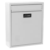 Maxbell Retro Style Wall Mount Mailbox with Lock Iron Postbox Drop Box Letterbox White