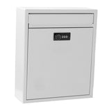 Maxbell Retro Style Wall Mount Mailbox with Lock Iron Postbox Drop Box Letterbox White
