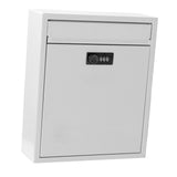 Maxbell Retro Style Wall Mount Mailbox with Lock Iron Postbox Drop Box Letterbox White