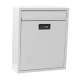 Maxbell Retro Style Wall Mount Mailbox with Lock Iron Postbox Drop Box Letterbox White
