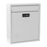 Maxbell Retro Style Wall Mount Mailbox with Lock Iron Postbox Drop Box Letterbox White