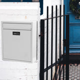 Maxbell Retro Style Wall Mount Mailbox with Lock Iron Postbox Drop Box Letterbox White