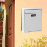 Maxbell Retro Style Wall Mount Mailbox with Lock Iron Postbox Drop Box Letterbox White