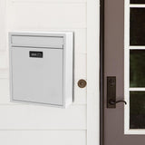 Maxbell Retro Style Wall Mount Mailbox with Lock Iron Postbox Drop Box Letterbox White