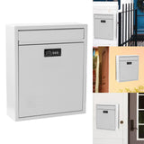 Maxbell Retro Style Wall Mount Mailbox with Lock Iron Postbox Drop Box Letterbox White