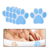 Maxbell Maxbell 5Pcs Nonslip Bathtub Stickers Non Skid Dog Paw Print Bath Tub Blue S