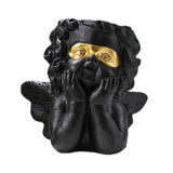 Maxbell Maxbell Angel Statue Crafted Planter Pot Sculpture for Art Decoration Black Gold