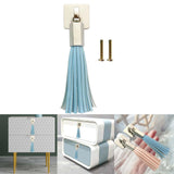 Maxbell PU Leather Tassel Drawer Pulls Zinc Alloy for Cupboard Desk Cabinet Blue