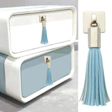 Maxbell PU Leather Tassel Drawer Pulls Zinc Alloy for Cupboard Desk Cabinet Blue