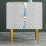 Maxbell PU Leather Tassel Drawer Pulls Zinc Alloy for Cupboard Desk Cabinet Blue