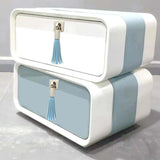 Maxbell PU Leather Tassel Drawer Pulls Zinc Alloy for Cupboard Desk Cabinet Blue