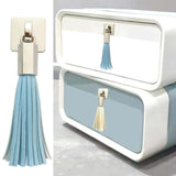 Maxbell PU Leather Tassel Drawer Pulls Zinc Alloy for Cupboard Desk Cabinet Blue