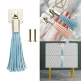 Maxbell PU Leather Tassel Drawer Pulls Zinc Alloy for Cupboard Desk Cabinet Blue