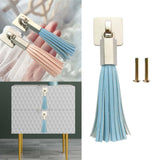 Maxbell PU Leather Tassel Drawer Pulls Zinc Alloy for Cupboard Desk Cabinet Blue