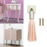 PU Leather Tassel Drawer Pulls Zinc Alloy for Cupboard Desk Cabinet Pink