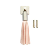PU Leather Tassel Drawer Pulls Zinc Alloy for Cupboard Desk Cabinet Pink