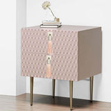 PU Leather Tassel Drawer Pulls Zinc Alloy for Cupboard Desk Cabinet Pink