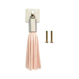 PU Leather Tassel Drawer Pulls Zinc Alloy for Cupboard Desk Cabinet Pink