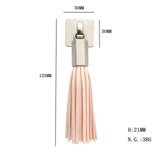 PU Leather Tassel Drawer Pulls Zinc Alloy for Cupboard Desk Cabinet Pink