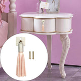PU Leather Tassel Drawer Pulls Zinc Alloy for Cupboard Desk Cabinet Pink