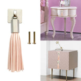 PU Leather Tassel Drawer Pulls Zinc Alloy for Cupboard Desk Cabinet Pink