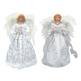 Maxbell Maxbell Christmas Tree Top Figurine LED Lighted Angel Topper Ornament Battery Powered Silver Wave