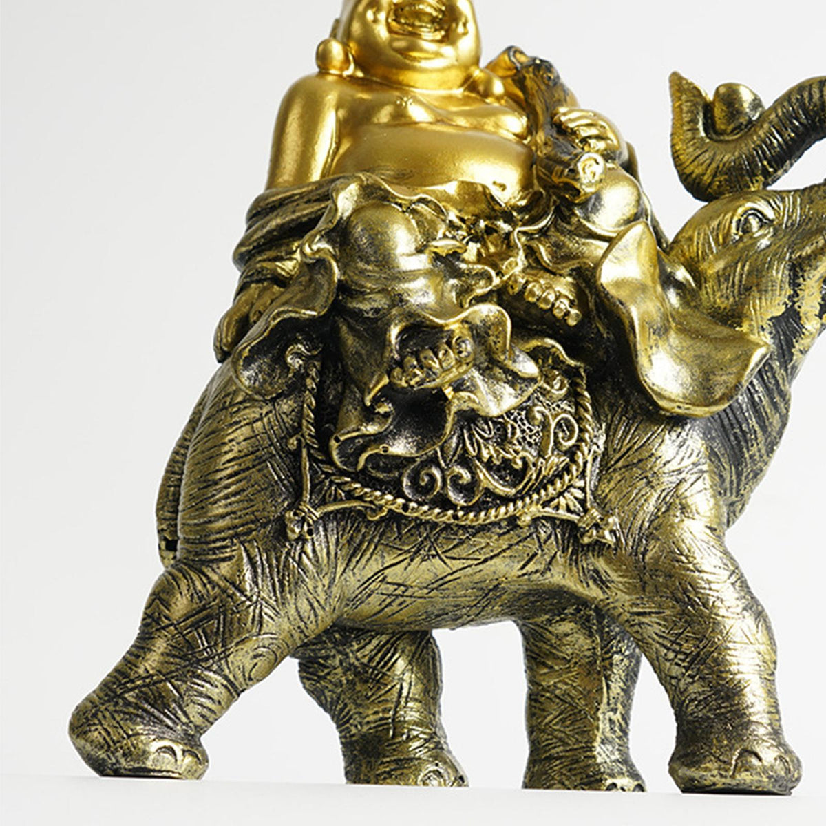 Maxbell Maxbell Laughing Buddha On Elephant Statue Gifts Feng Shui for Club Tabletop Study