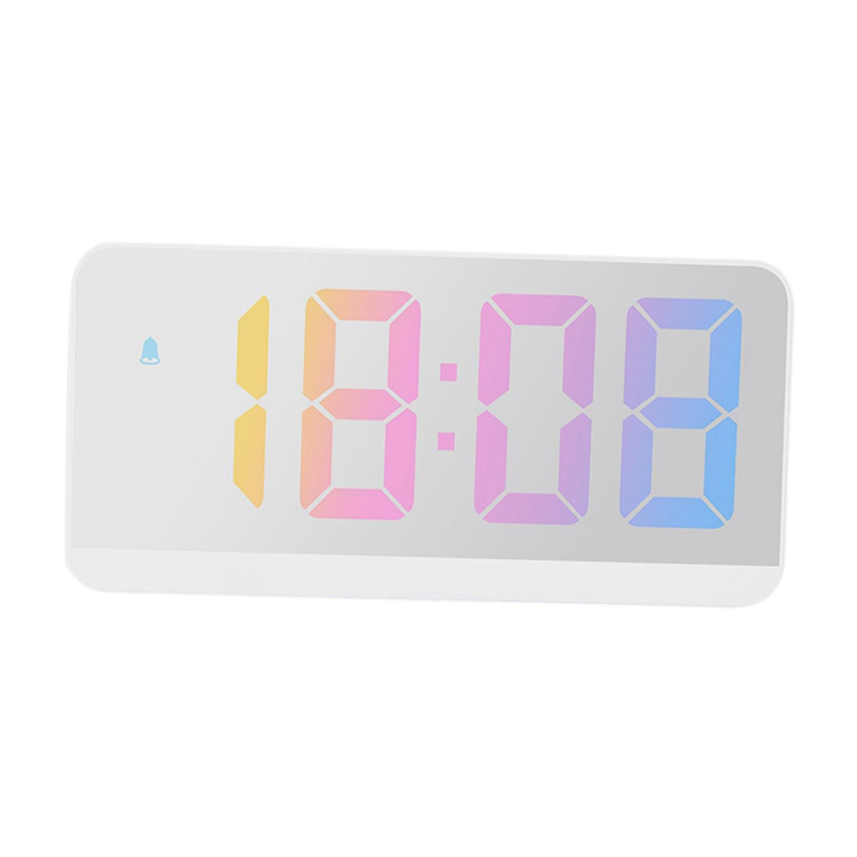 Maxbell Maxbell Digital Alarm Clock LED Mirrored Clock Table or Hanging USB Port for Hall White