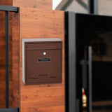 Maxbell Wall Mount Mailbox Lockable Drop Box Rainproof Mail Box for door Gate Brown